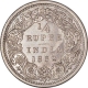 Silver Quarter Rupee Coin of Victoria Queen of Bombay Mint of 1862.