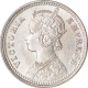 Silver Quarter Rupee Coin of Victoria Empress of Calcutta Mint of 1885.