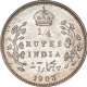 Silver Quarter Rupee Coin of King Edward VII of Calcutta Mint of 1903.