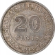 Silver Twenty Cents Coin of King George VI of Malaya .