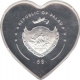 Silver Heart Shaped Five Dollar Coin of Republic of Palau.