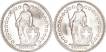 Silver Half Francs Coins of Switzerland.