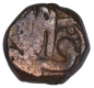 Copper Half Dam Coin of Akbar of Allahabad Mint of Fi Tarikh type.