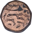 Copper Dam coin of Akbar of Ajmer mint.