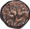 Copper Dam Coin of Akbar of Narnol Mint of Fi Tarikh Type..