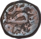 Copper One Dam Coin of Akbar of Narnol Mint of Fi Tarikh Type.