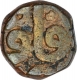 Copper Dam Coin of Akbar of Narnol Mint of Fi Tarikh Type.