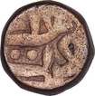 Copper Dam Coin of Akbar of Narnol Mint of Fi Tarikh Type.