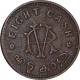 Copper Eight Cash Coin of Rama Varma VI of Travancore State.