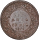 Copper One Twelfth Anna Coin of Victoria Empress of Calcutta  Mint of 1877.