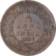 Copper One Twelfth Anna Coin of Victoria Empress of Bombay  Mint of 1887.