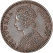 Copper One Twelfth Anna Coin of Victoria Empress of Calcutta Mint of 1889.