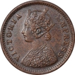 Copper One Twelfth Anna Coin of Victoria Empress of Bombay Mint of 1889.