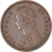 Copper One Twelfth Anna Coin  of Victoria Empress of Calcutta Mint of 1892.