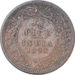 Copper Half Pice Coin of Victoria Empress of Calcutta Mint of 1890.