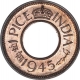 Bronze One Pice Coin of King George VI of Calcutta Mint of 1945.