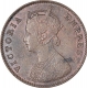 Copper Quarter Anna Coin of Victoria Empress of Calcutta Mint of 1901.