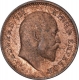 Copper Quarter Anna Coin of King Edward VII of Calcutta Mint of 1906.