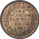 Bronze Quarter Anna Coin of King George V of Calcutta Mint of 1913.