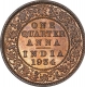 Bronze  Quarter Anna Coin of King George V of Calcutta mint of 1934.