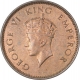 Bronze Quarter Anna Coin of King George VI of Bombay Mint of 1939.