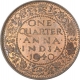 Bronze Quarter Anna Coin of King George VI of Bombay Mint of 1940.