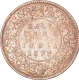 Copper Half Anna Coin of Victoria Empress of Calcutta Mint of 1877.