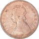 Copper Half Anna Coin of Victoria Empress of Calcutta Mint of 1877.