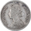 Silver Two Annas Coin of Victoria Empress of Bombay Mint of 1896.