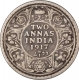 Silver  Two Annas Coin of King George V of Calcutta Mint of 1917.