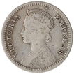 Silver Quarter Rupee Coin of Victoria Empress of Calcutta Mint of 1882.