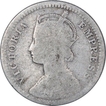 Silver Quarter Rupee Coin of Victoria Empress of Calcutta Mint of 1887