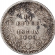 Silver Quarter Rupee Coin of Victoria Empress of Bombay Mint of 1888.