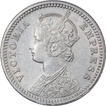 Silver Quarter Rupee Coin of Victoria Empress of Calcutta Mint of 1889.