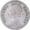 Silver Quarter Rupee Coin of Victoria Empress of Calcutta Mint of 1890.