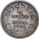 Silver Quarter Rupee Coin of Victoria Empress of Calcutta Mint of 1901.