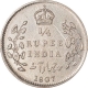 Silver Quarter Rupee Coin of King Edward VII of Calcutta Mint of 1907.