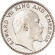 Silver Quarter Rupee Coin of King Edward VII of Calcutta Mint of 1907.