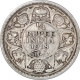 Silver Quarter Rupee Coin of King George V of Calcutta Mint of 1918.