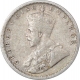 Silver Quarter Rupee Coin of King George V of Calcutta Mint of 1918.