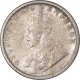 Silver Quarter Rupee Coin of King George V of Calcutta Mint of 1919.