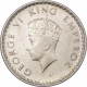 Silver Quarter Rupee Coin of King George VI of Calcutta Mint of 1939.