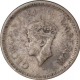 Silver Quarter Rupee Coin of king George VI of Lahore Mint of 1944.