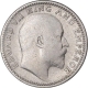 Silver Half Rupee Coin of King Edward VII of Calcutta Mint of 1910.