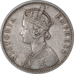 Silver One Rupee Coin of Victoria Empress of Bombay Mint of 1885.