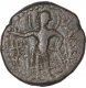 Copper One Fourth Coin of Kanishka of Kushan Dynasty