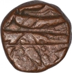 Copper Quarter Dam coin of Akbar of Burhanapur mint.