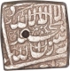 Silver Square One Rupee Coin of Akbar of Ahmadabad Mint.