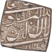 Silver Square One Rupee Coin of Akbar of Ahmadabad Mint of Kalima Type.