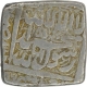 Silver Square Rupee Coin of Akbar of Jaunpur Mint.